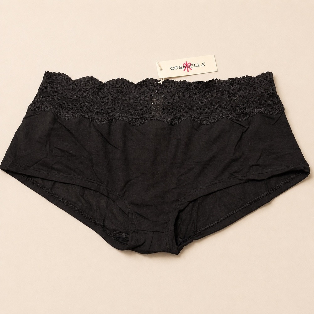 COSABELLA Ceylon Modal Lace Hotpant Black / NWT - Size L